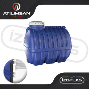 1000 Litre Polietilen Yatay 3 Katmanlı Su Deposu