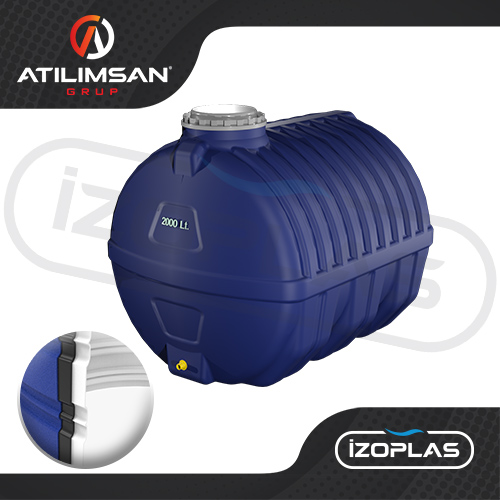 2000 Litre Polietilen Yatay 3 Katmanlı Su Deposu - Görsel 3