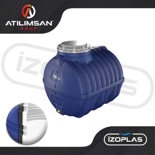 500 Litre Polietilen Yatay 3 Katmanlı Su Deposu