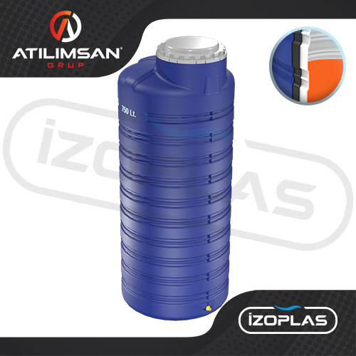 750 Litre Polietilen Dikey 3 Katmanlı Su Deposu
